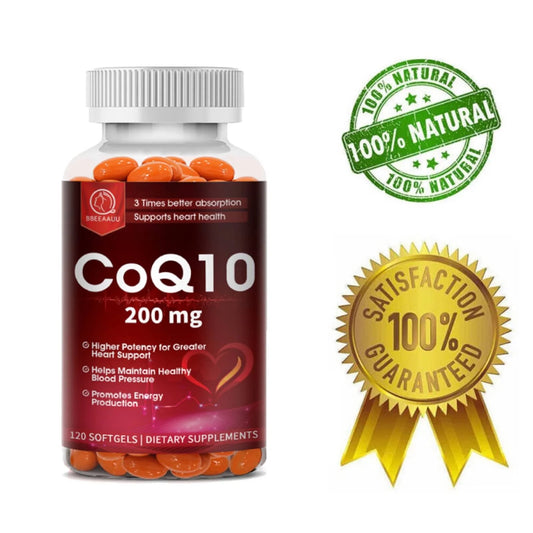 COQ10 Coenzyme Q10 200Mg Vegetarian Capsule Promotes Cardiovascular Health Heart Health - 120Ct