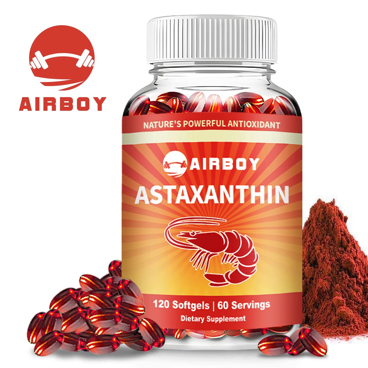 Astaxanthin Supplement - Heart Health, Accelerates Metabolism, Supporting Eye, Joint & Skin Health - 120 Capsules