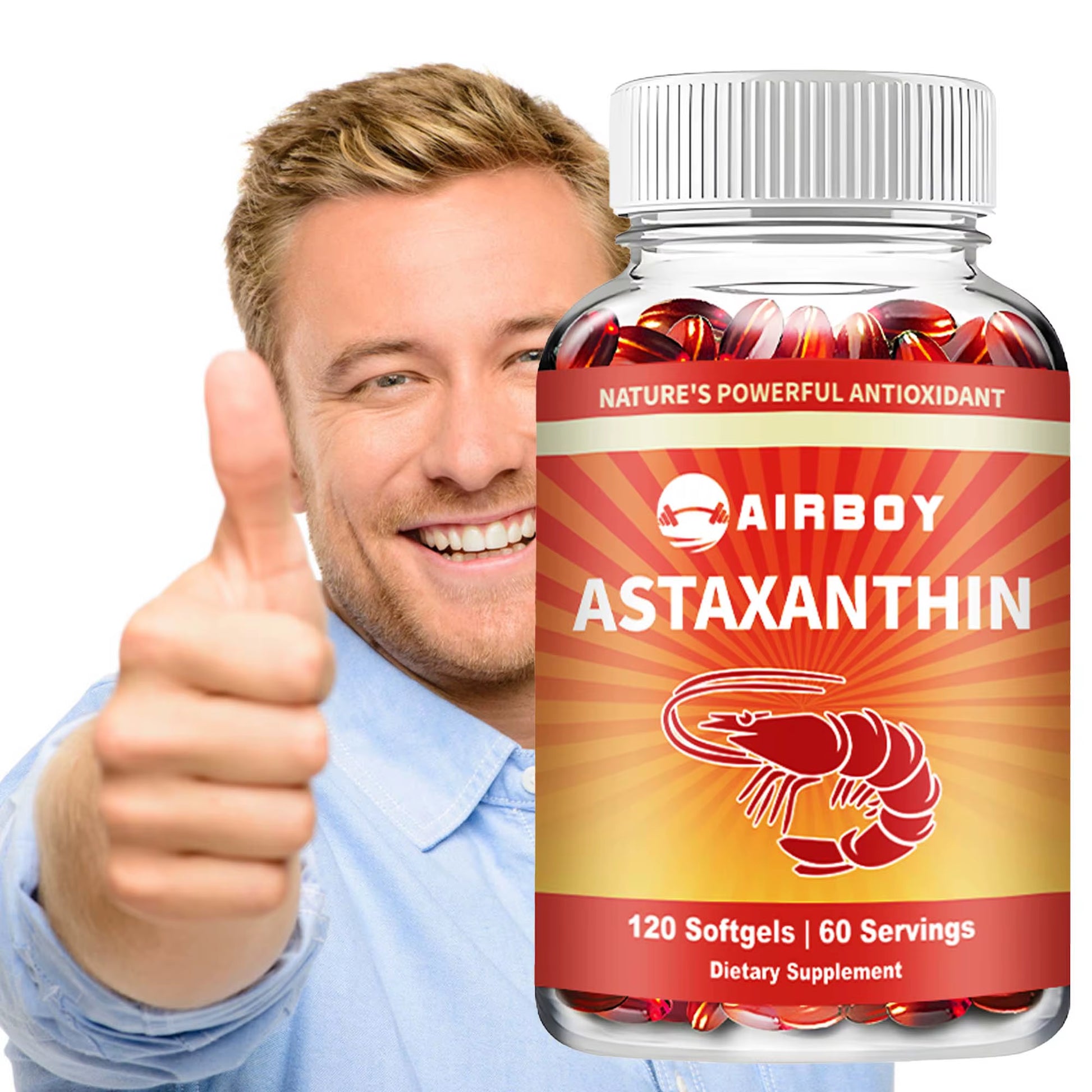 Astaxanthin Supplement - Heart Health, Accelerates Metabolism, Supporting Eye, Joint & Skin Health - 120 Capsules