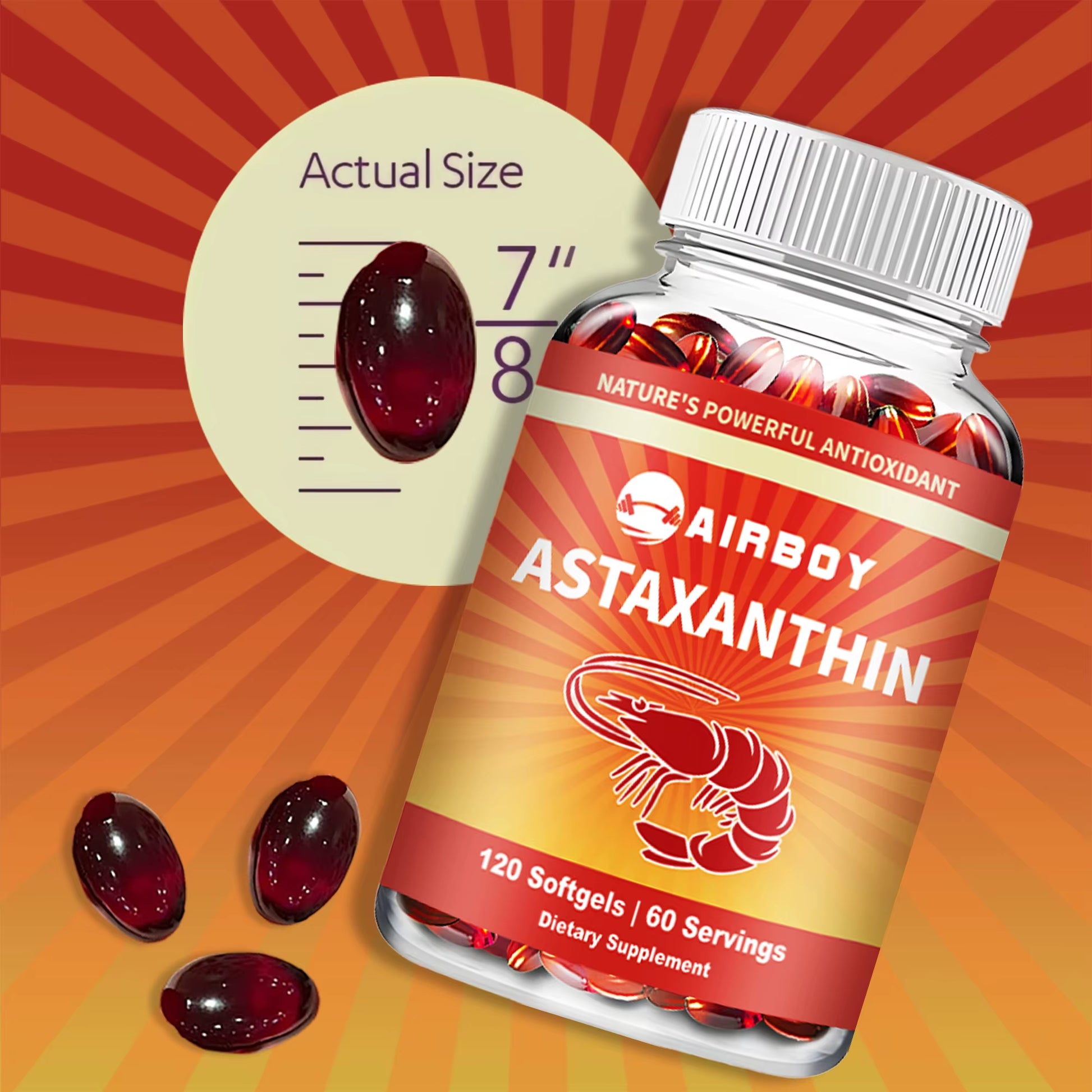 Astaxanthin Supplement - Heart Health, Accelerates Metabolism, Supporting Eye, Joint & Skin Health - 120 Capsules